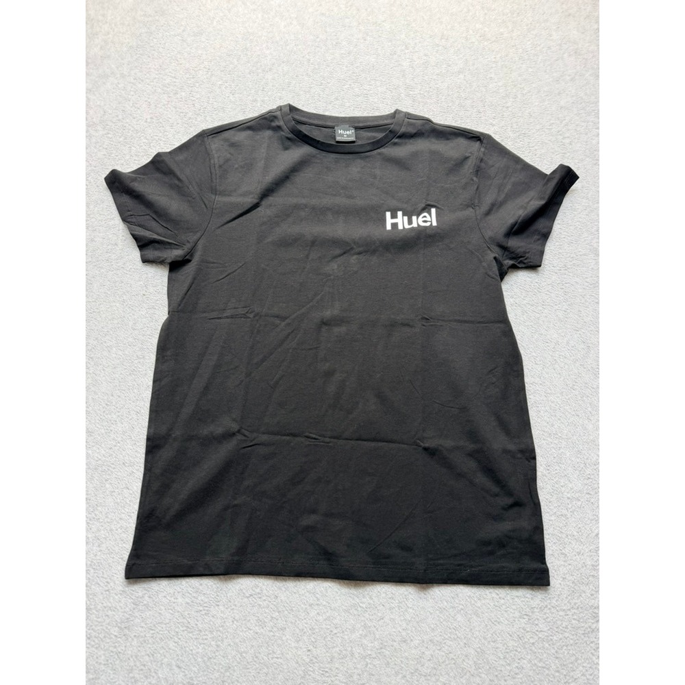 Huel Mens Logo Graphic T-Shirt Black Short Sleeve Cotton Blend Size M